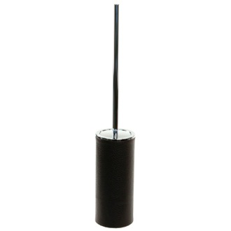 Toilet Brush Toilet Brush Holder, Free Standing Made From Faux Leather in Wenge Finish Gedy AC33-19
